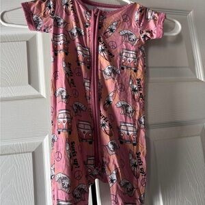 Pink Surf-Themed Kids One Piece